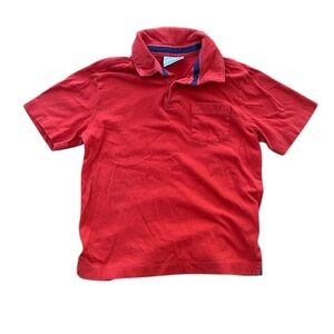 Hanna Andersson 100% Cotton Boys Red Polo Shirt Size 5 Short Sleeves